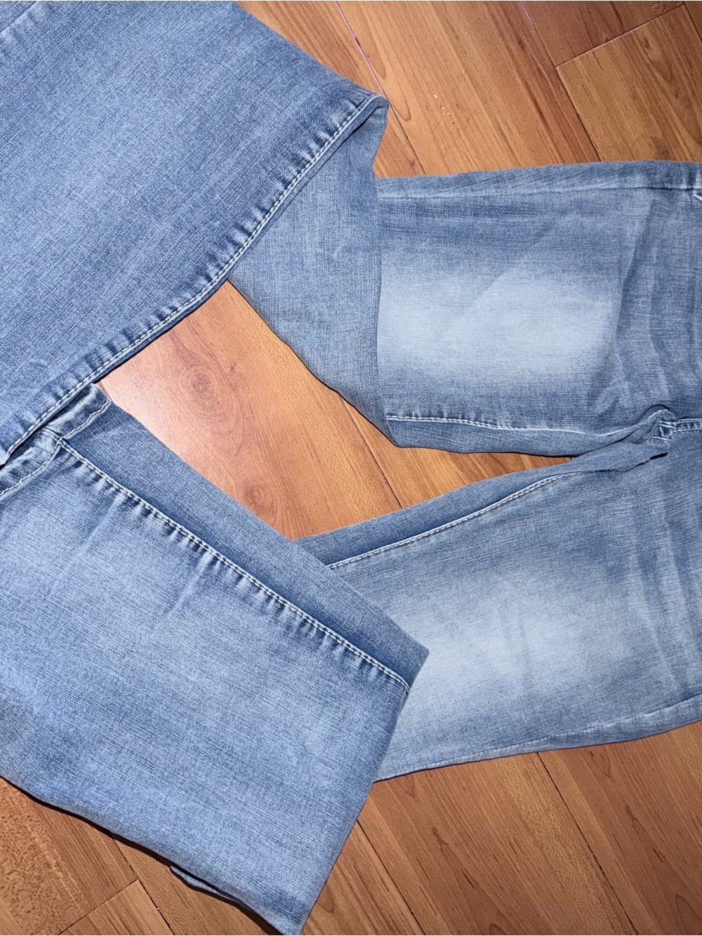 BAMBOO Light Blue Flared Wide-Leg Jeans